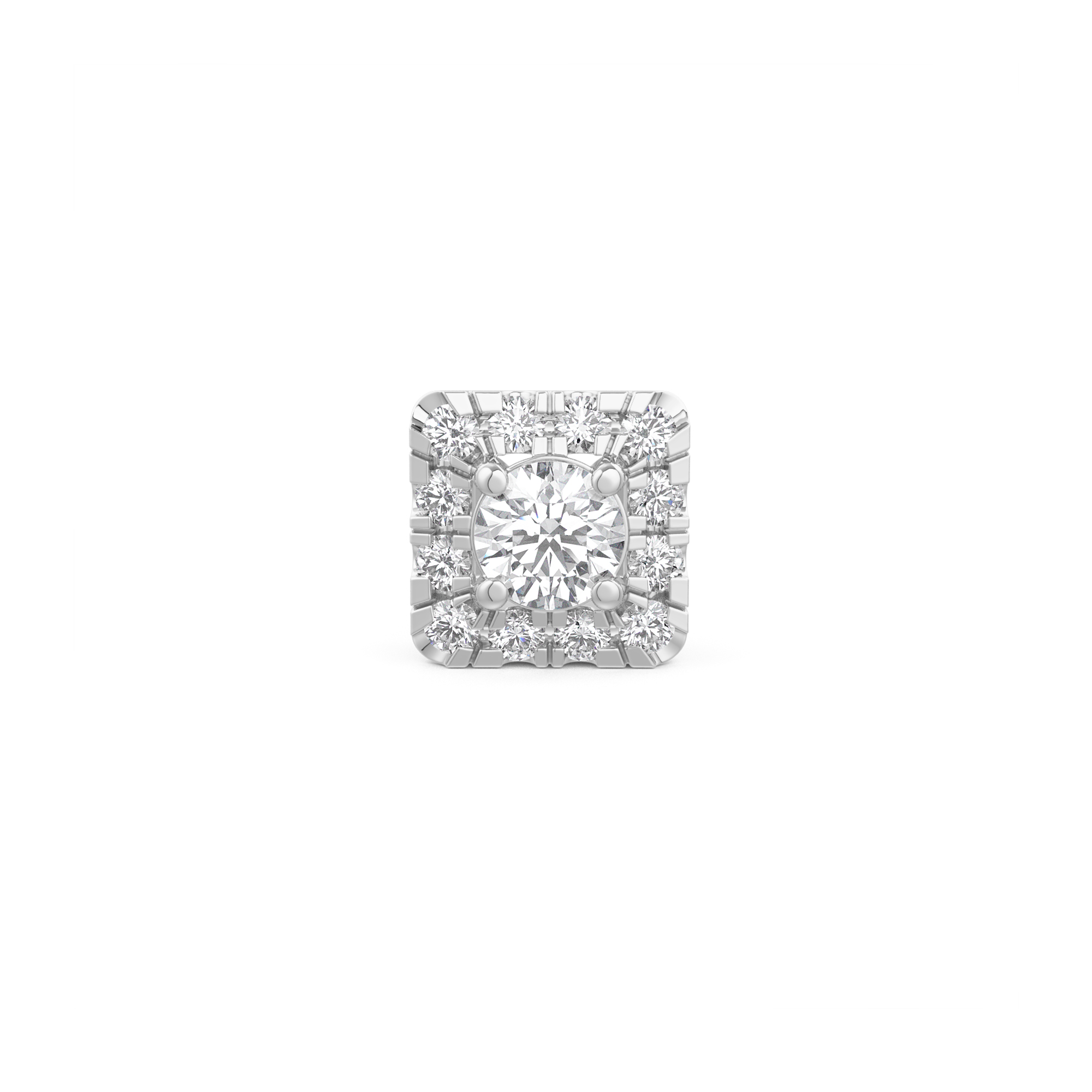 square diamond cluster pendant