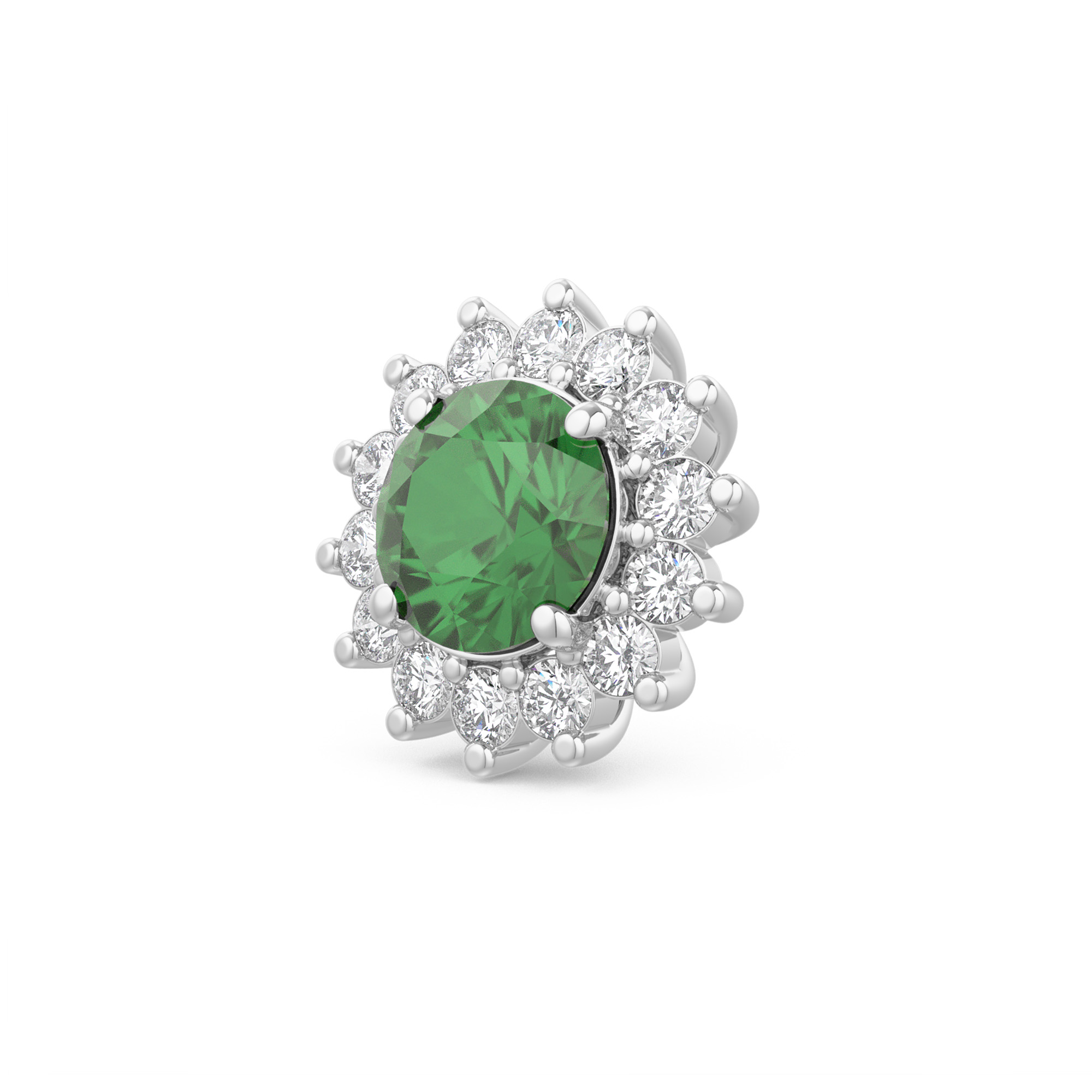 cluster pendant with emerald and diamond